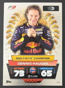 Dennis Hauger #298 FIA F3 Champion 2022 Topps Turbo Attax F1 Foil Formula 1 Card - Picture 1 of 2