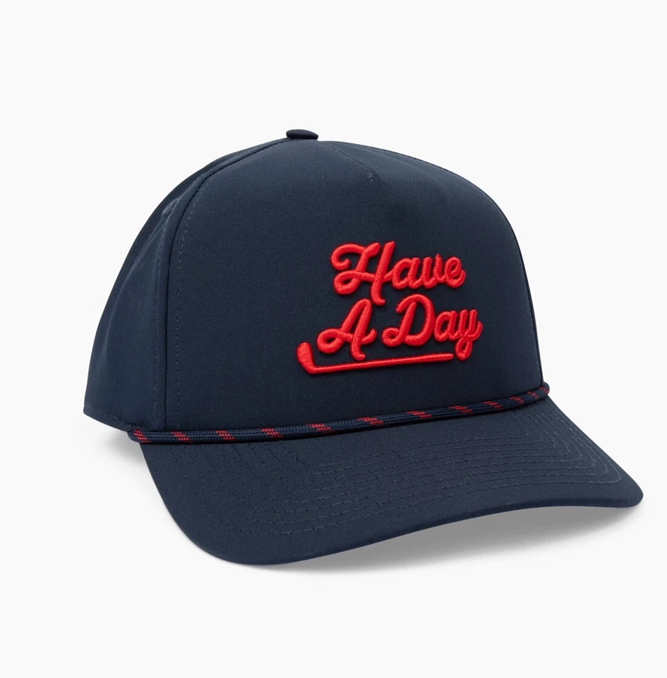 NEW Breezy Golf "Have A Day" Rope Navy/Red Snapback Golf Hat/Cap