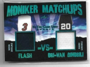 2020 ITG Leaf In the Game Used DUAL JERSEY Dwyane Wade/Manu Ginobili 1/7 Rare ! - Picture 1 of 1