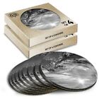 8x Round Coasters in the Box - BW - Wave Ocean Sea Surfer  #38279
