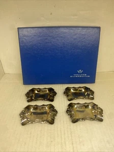 Juego de 4 Ceniceros Wallace Plateados Caja Original 3 1/4" L x 2 1/4' W - Imagen 1 de 4