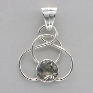 Colgante Nudo Celta Amatista Verde Redondo - PLATA ESTERLINA 925 #905e - Imagen 1 de 9