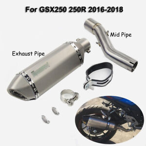 For Suzuki GSX250 250R 2016-20 Exhaust System Muffler Tip Slip On Link Mid Pipe