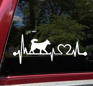 Husky Heartbeat Vinyl Decal | Heart Love Siberian Dog Puppy | Die Cut Sticker - Picture 1 of 5