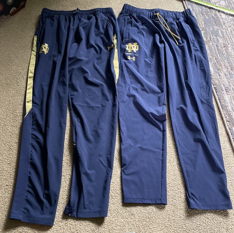 Notre Dame Football Team Issued Under Armour Pants Mens Size Large X 2 Pairs Cover