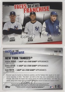 2019 Topps Faces of the Franchise Black Babe Ruth Derek Jeter Aaron Judge HOF