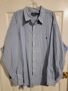 Ralph Lauren Men's Button Down Stripes Long Sleeve Shirt 4XB Big Classic Fit - Picture 1 of 5