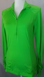 KYODAN WOMENS 1/2 ZIP RUNNING PULLOVER THUMBHOLES P/S small green EUC - Picture 1 of 9