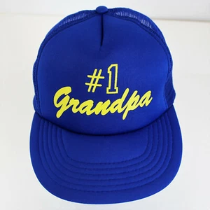 Vintage Blue #1 Grandpa snapback hat cap - Picture 1 of 7