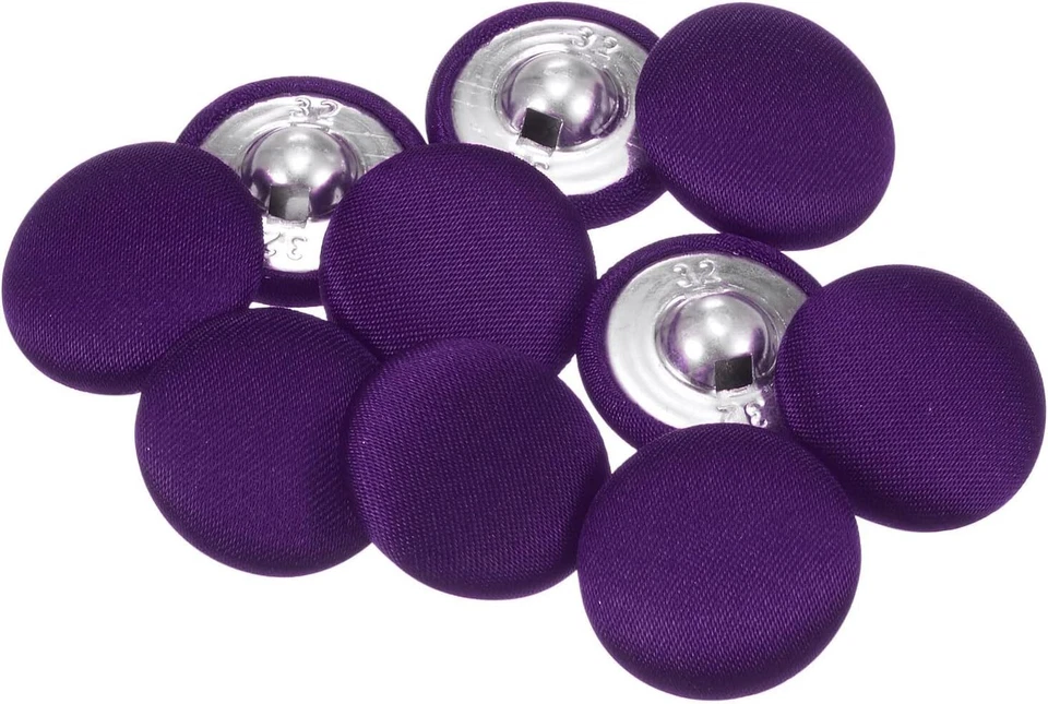 10x Botones de caña cubiertos de tela de algodón - Botones de costura de tapicería para vestidos, D Foto 1 de 1