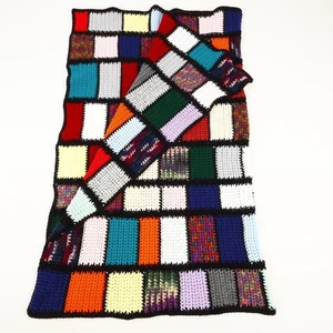Handmade Granny Squares Rectangles 39x25 Crochet Afghan Blanket Throw Multicolor - Picture 1 of 8