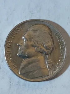 1987-Denver Jefferson Nickel With Rotated East Mintmark Error - Picture 1 of 2