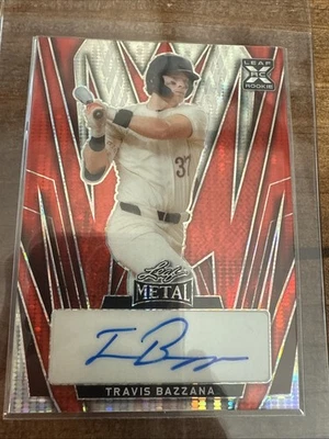 2024 Leaf Metal - Autographs Travis Bazzana #BA-TB1 Red Prismatic 2/3 (AU, RC) - Image 1 of 4