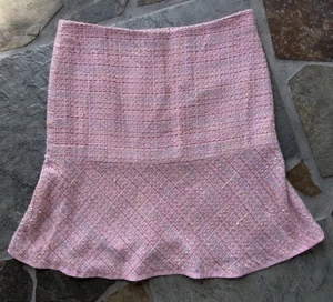 Silkland Skirt Womens Sz 12 Pink Side Zip Lined 70% Silk - Picture 1 of 11