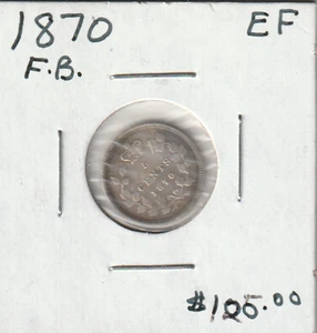 1870 Canada Five 5 Cents Coin - Picture 1 of 2
