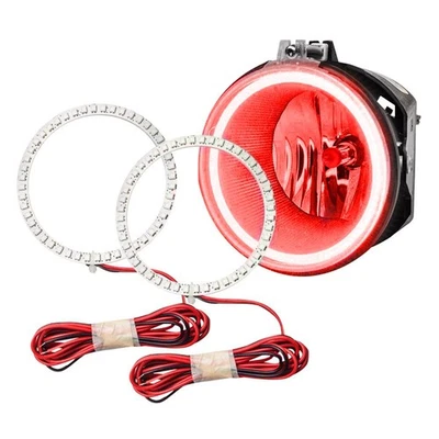 LED Fog Lights Halo Ring Lights Red For 2005-2010 Jeep Grand Cherokee Foto 1 de 4