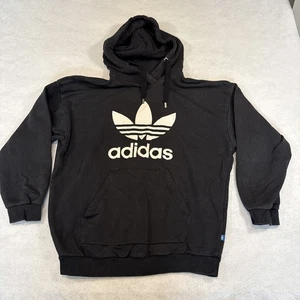 Adidas Herren Hoodie Schwarz XL Pullover Trefoil Fleece Baumwollmischung Sweatshirt - Bild 1 von 14