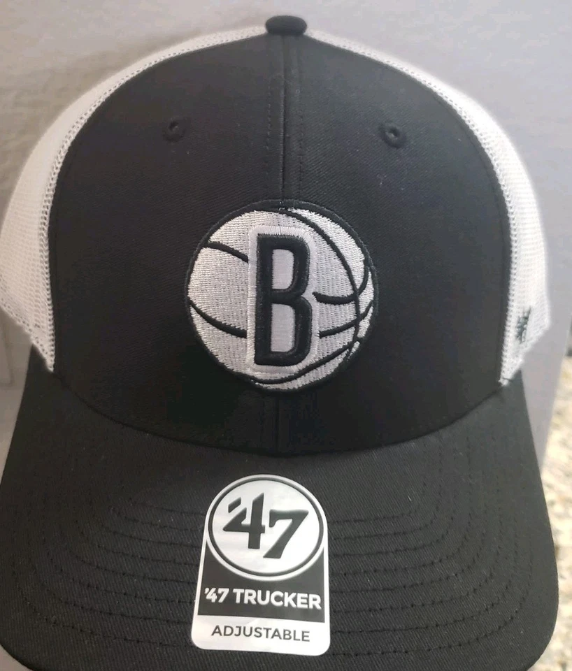 Brooklyn Nets Hat Cap 47 Trucker Mesh Snapback Snap Back 47 Brand - Image 1 of 4