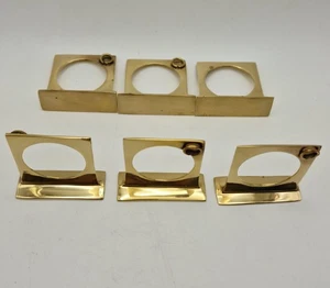 Juego de 6 servilleteros cuadrados dorados modernos de metal decoración de mesa boda cena fiesta - Imagen 1 de 6