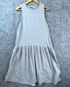 Free People Beach Dress Womens Large Heather Gray Cotton Comfy Basic Neutral - Picture 1 of 7