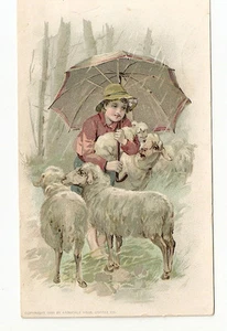 VICTORIAN TRADE CARD ARBUCKLE'S COFFEE, SHEEP ON FRONT, HOW TO COOK THEM ON BACK - Picture 1 of 2