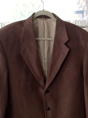 Blazer de gamuza marrón formal de 3 botones Fioravanti para hombre talla 44 Foto 1 de 4