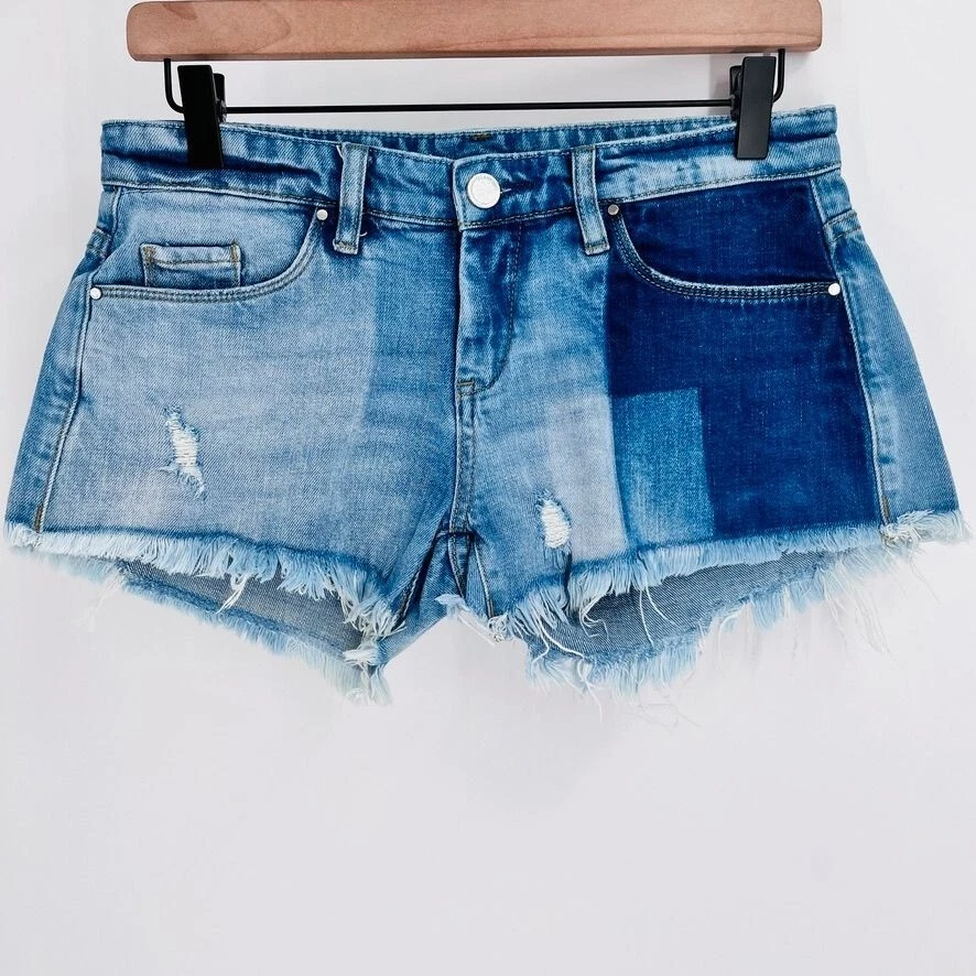 Pantalones Cortos Blank NYC Distressed Corte Talla 25 Pantalones Cortos Patchwork Desteñidos Foto 1 de 4