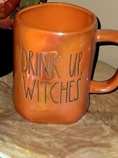 New Rae Dunn "DRINK UP  WITCHES" Orange Luster Iridescent Mug Cup Halloween 🎃 