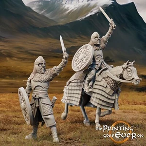 Rey Teobald Jinete Y A Pie - TPGEO Última Resistencia - 28mm Tabletop - Imagen 1 de 4