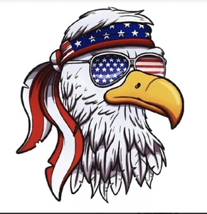 100x American Eagle Patriotic Sunglasses Sticker Decal American Flag Truck - Picture 1 of 1