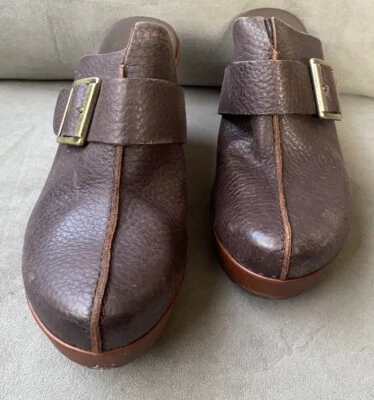 Zuecos de cuero marrón sin cordones Korks By Kork-Ease para mujer talla 10 EUR 42 Foto 1 de 4