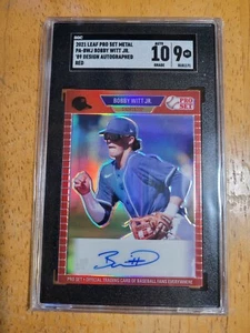 2021 Leaf Pro Set Metal Red Auto Bobby Witt Jr. RC SGC 10/9 - Picture 1 of 2