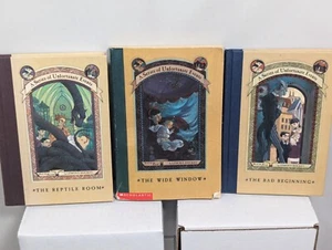 A Series Of Unfortunate Events Series Lot Of Books 1-3, 2 Hard  1 Soft Cover - Imagen 1 de 9