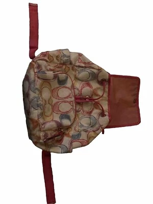 Женский рюкзак Coach с логотипом Scribble Poppy Canvas ярко-розовый A1376-F21962 - Изображение 1 из 4