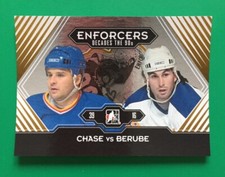 CHASE vs BERUBE 13-14 DECADES 1990s ENFORCERS #184 GOLD  (GOLD PRINT RUN 30)