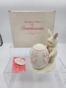 1996 Department 56 Springtime Stories Snowbunnies "I'll Color The Egg" 2621-2 - Picture 1 of 10