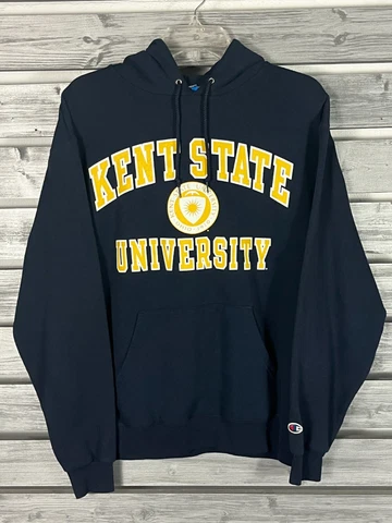 Vtg Kent State Flashes Golden Flashes Champion Hoodie Sweatshirt Men M Navy Blue Cover