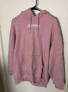 Glossier Hoodie Pink Pullover Large - Picture 1 of 4