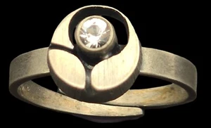 Vintage STEN & LAINE Finland Sterling Silver & Rock Crystal Designer Ring - Picture 1 of 7