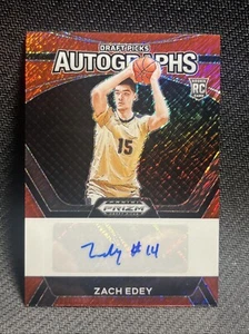 2024 Prizm Draft Picks ZACH EDEY ROOKIE RED SHIMMER AUTO 5/11 MEMPHIS GRIZZLIES - Picture 1 of 5