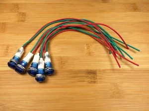 5 BBT VDC Waterproof Blue LED Low-Profile Indicator Lights - Picture 1 of 5