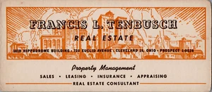 1930s Francis Tenbusch Real Estate Advertising Ink Blotter, OHIO scarce - Picture 1 of 2