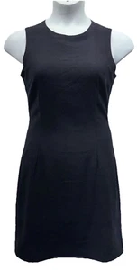 Casual Corner Women Size 8 Sleeveless Lined Sheath Dress Black Twill Lined Zip - Picture 1 of 8