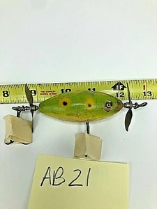 South Bend Baby Surf-Oreno Lure Frog Finnish Tac Eyes 2 Hooks 3" Long AB21 - Picture 1 of 7