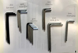 MIXED LOT OF 17 HEX KEY WRENCHES 4mm 5mm 6mm - Picture 1 of 4