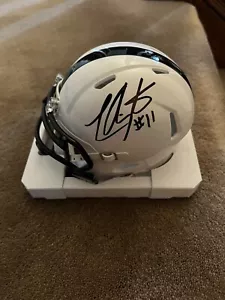 Mini Casco Autografato Lavar Arrington Penn State Nittany Lions Proof - Foto 1 di 2