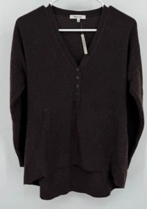 Madewell Women's Asherton Waffle Henley Sweater Brown NC737 - Picture 1 of 6