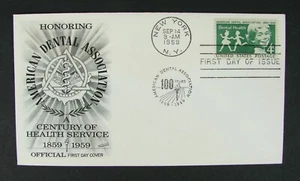 #1135 4c  FDC ~ Fleetwood Cachet ~ADA Century of Dental Heath ~ 1959 unaddressed - Picture 1 of 1