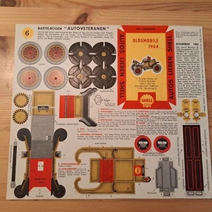 Werbe-Giveaway Tankstellen SHELL BASTELBOGEN "AUTOVETERANEN" Nr. 6 um 1957-59 Z1 - Bild 1 von 1