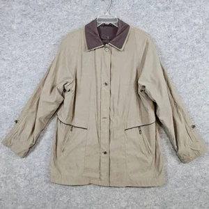 Weather Tamer Men's Light Brown Zip/Button Up Overcoat Jacket Size L Lined FLAWS - Picture 1 of 12